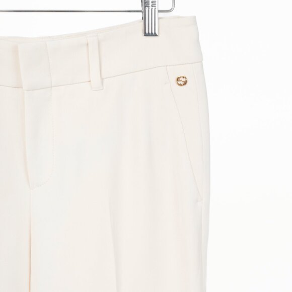 Gucci Cream Crepe Straight-Leg Holiday Trousers - Picture 4 of 12